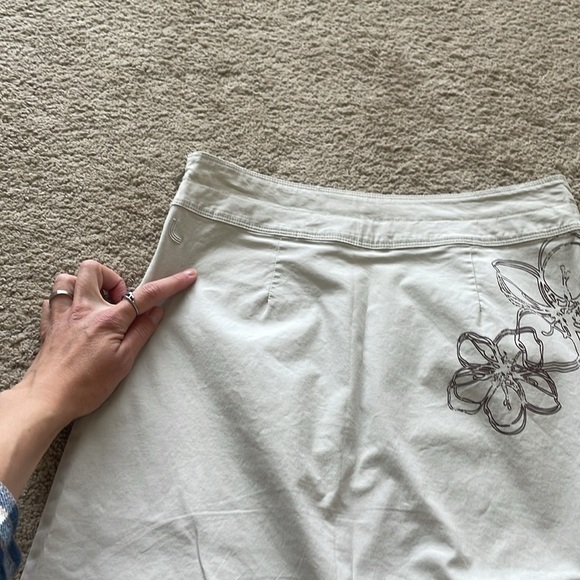 Lole Asymmetrical Midi Skirt W’s 2 Neutral Artsy Cotton Blend Flower Graphic - Picture 11 of 11